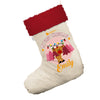 Personalised My First Christmas With Reindeer White Christmas Stocking With Red Fur Trim