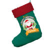 Personalised Merry Christmas From Santa Jumbo Green Christmas Stocking With Red Fur Trim