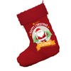 Personalised Merry Christmas From Santa Jumbo Red Deluxe Christmas Stocking With Red Fur Trim