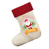 Personalised Merry Christmas From Santa White Santa Claus Christmas Stockings With Red Fur Trim