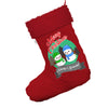 Personalised Snowman Merry Christmas Jumbo Red Santa Claus Christmas Stockings With Red Fur Trim