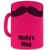 Moustache Custom Personalised  Pink Mug - Ceramic Funny Mug