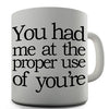 You Had Me At The Proper Use Of You're Novelty Mug