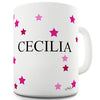 Pink Stars Name Personalised Mug