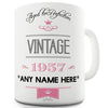 Vintage 1957 Aged to Perfection 60th Birthday Pink Personalised Mug