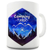 Camping Hexagon Watercolour Night Time Funny Mug