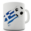 Greece Football Flag Paint Splat Ceramic Mug
