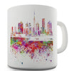 Dubai Skyline Ink Splats Ceramic Mug