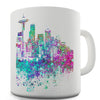 Seattle Skyline Ink Splats Funny Mug