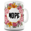 Floral Nope Ceramic Mug