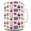 Royal Wedding Symbols Pattern Ceramic Funny Mug