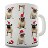 Santa Hat Pugs Pattern Funny Mugs For Work