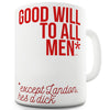 Personalised Good Will To All Men Ceramic Tea Mug