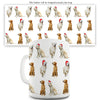Golden Retrievers Santa Hats Pattern Ceramic Tea Mug