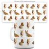 Welsh Corgis Santa Hats Pattern Funny Mugs For Coworkers