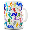 Rugby Rainbow Collage Ceramic Novelty Gift Mug